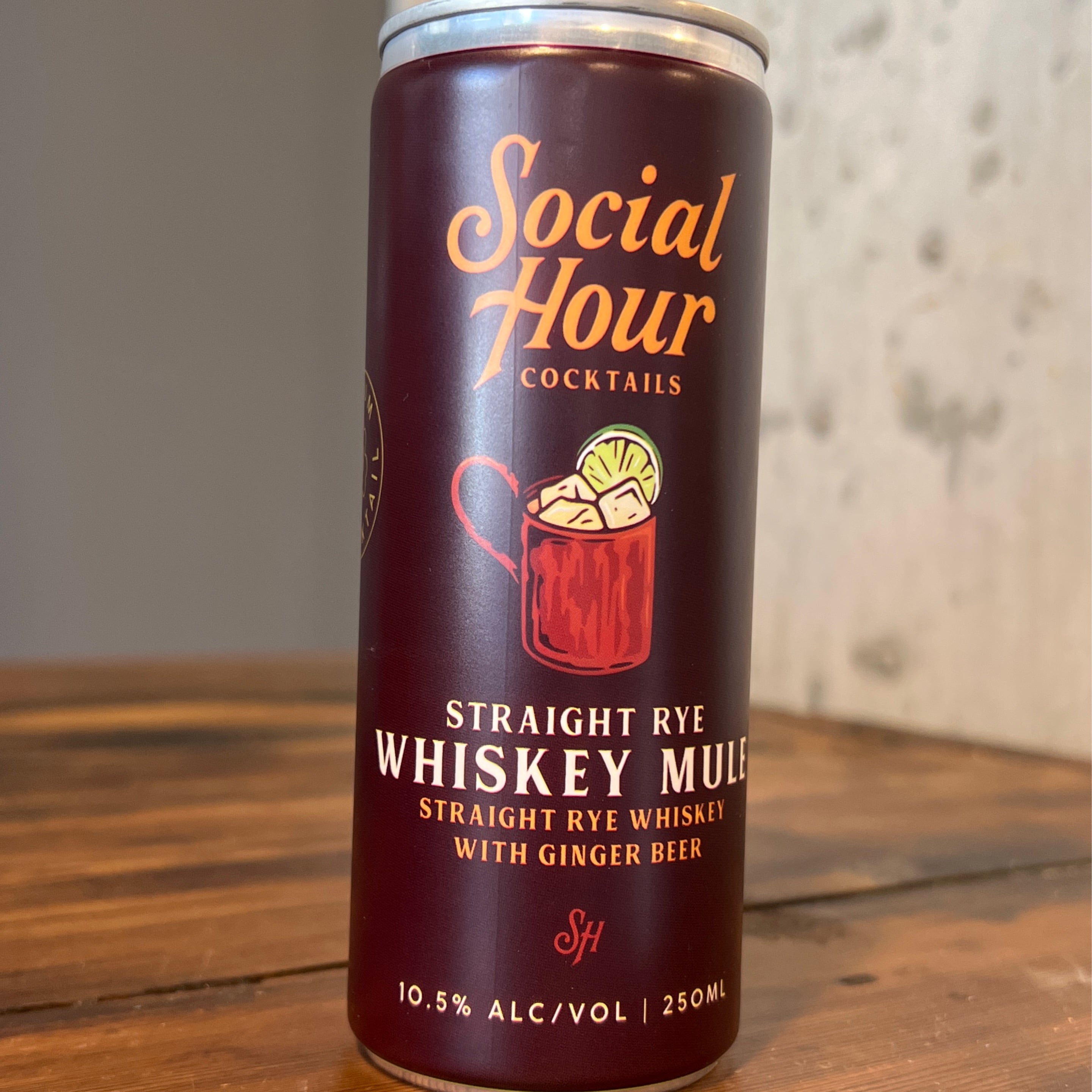 Social Hour Cocktails, Straight Rye Whiskey Mule Can