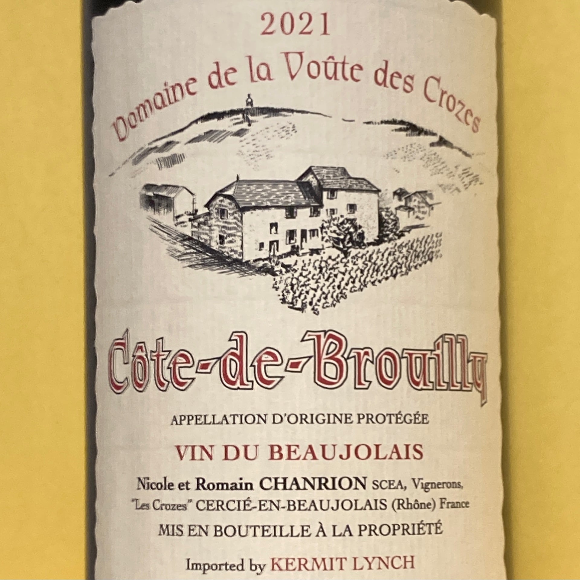 Nicole Chanrion, Domaine de la Voute des Crozes Cote de Brouilly 2021