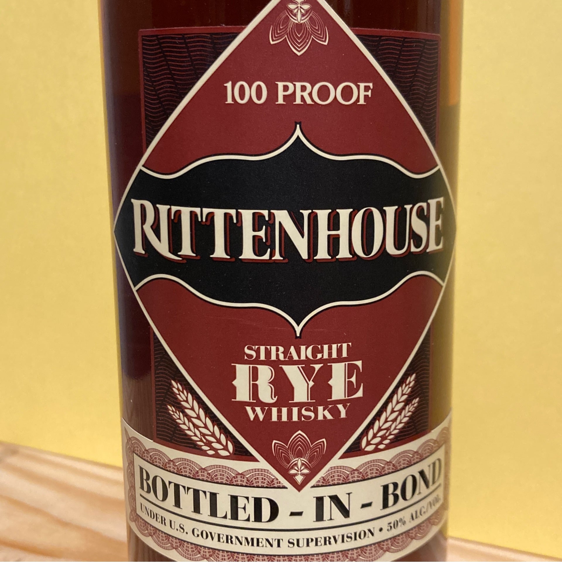 Rittenhouse, Straight Rye Whiskey - Bottled in Bond