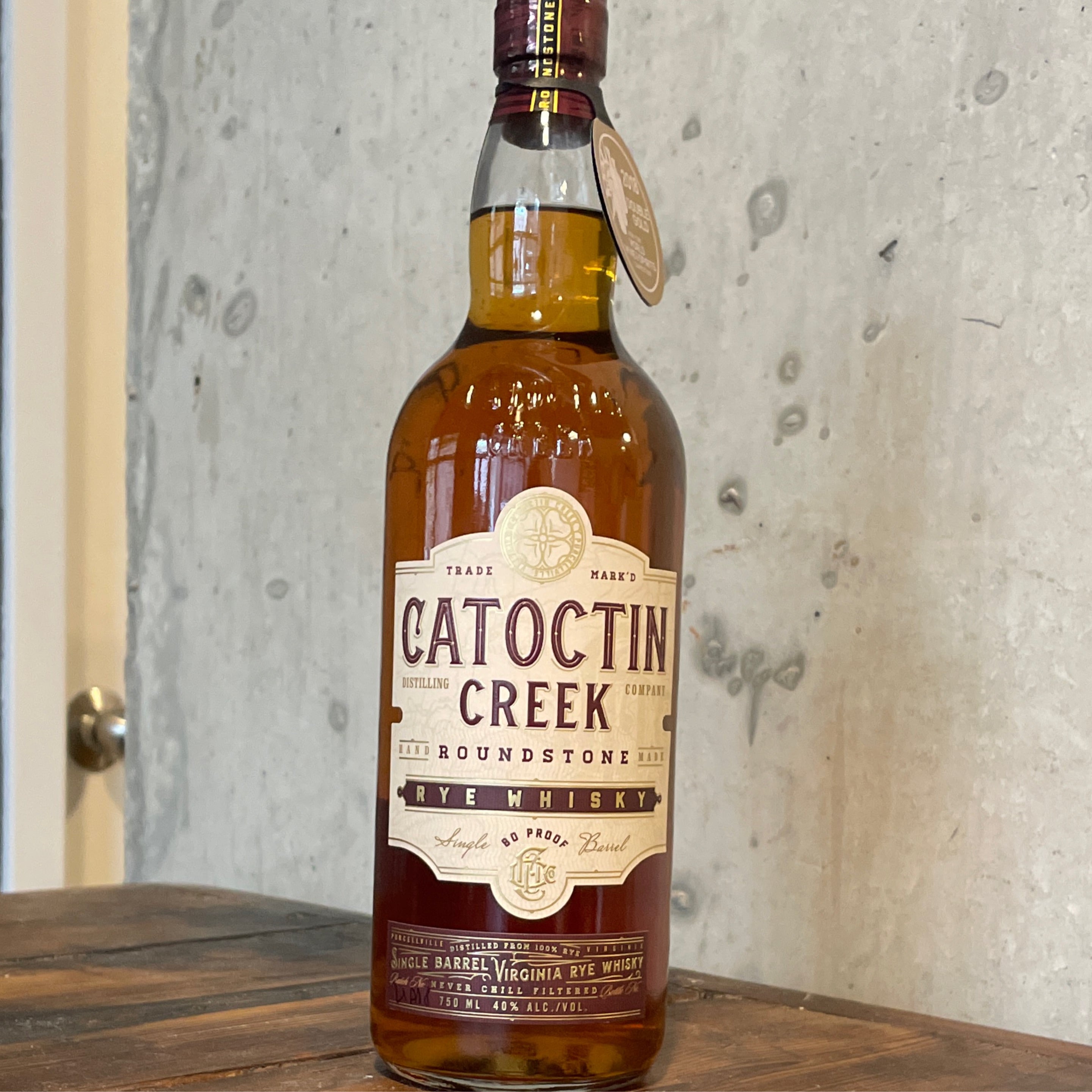 Catoctin Creek Distilling Company, Roundstone Rye Whisky 80 Proof