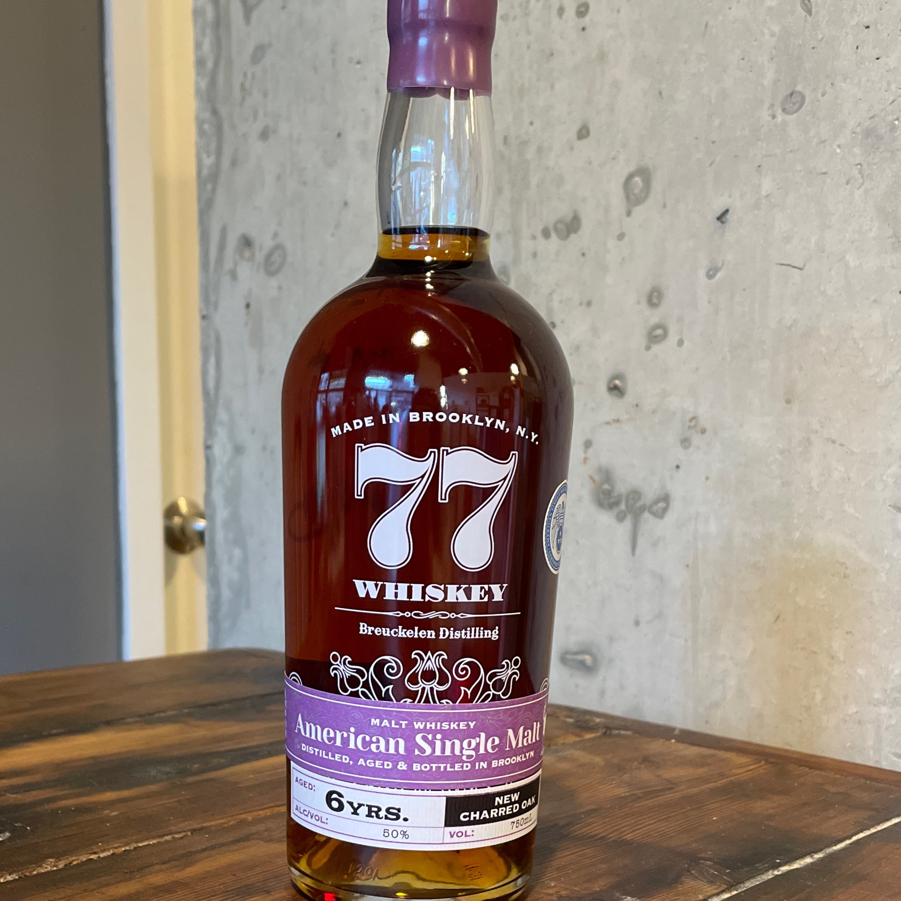 Breuckelen Distilling, 77 Whiskey American Single Malt Whiskey 6 Year Old